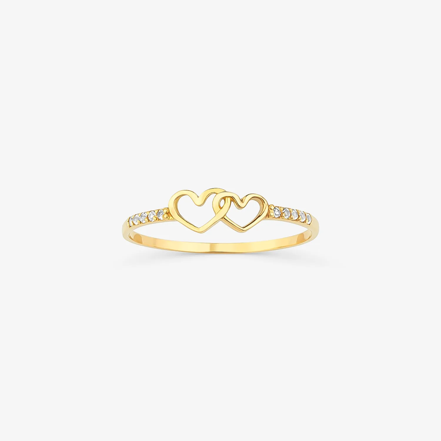 Anel Coração de Safira em Ouro Amarelo 18k