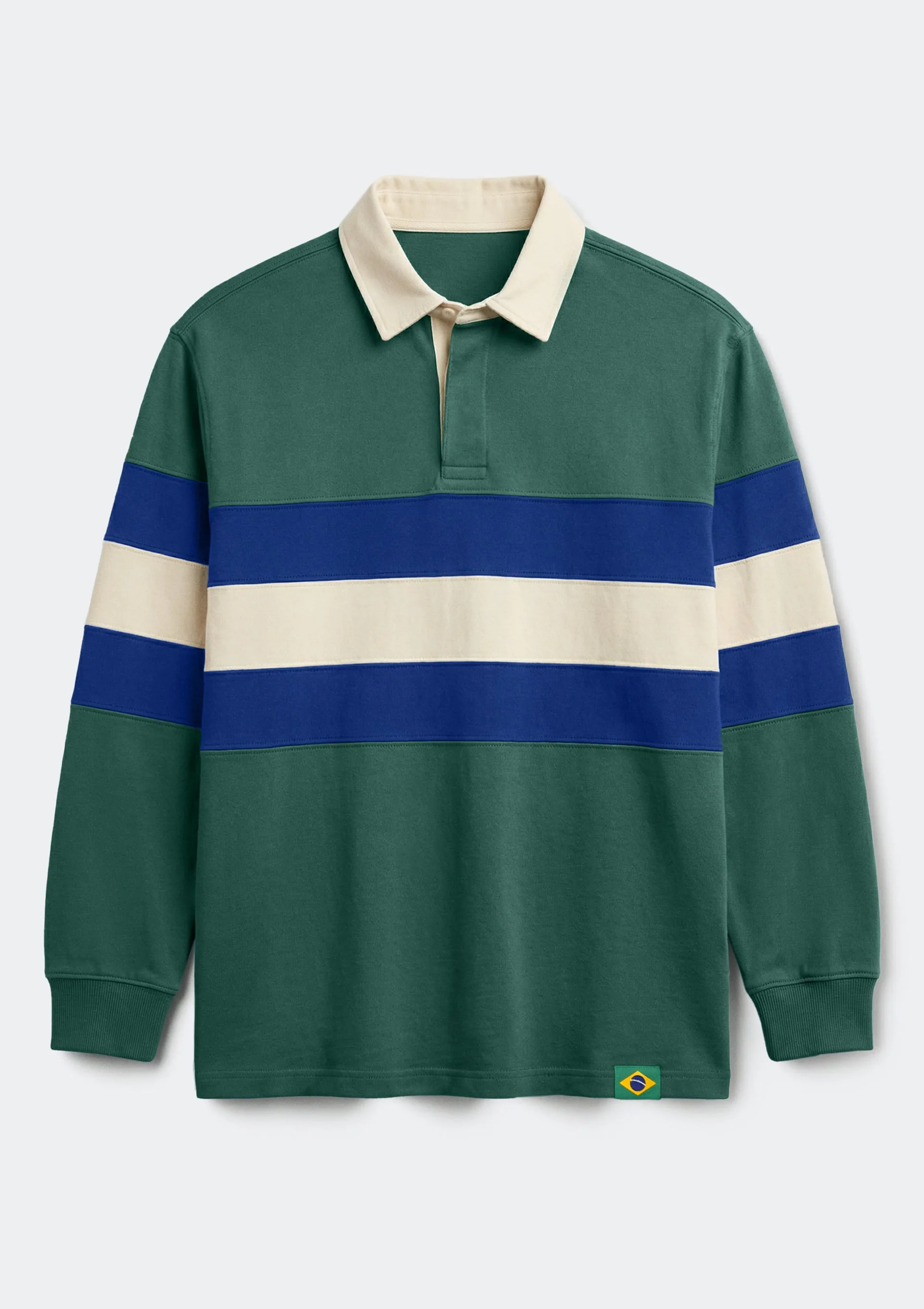 Polo Feminina Manga Longa Listrada Drop Brasil - Verde