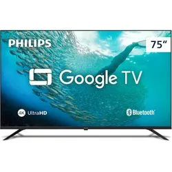 Smart TV 75 4K 75PUG7019/78 Google TV Dolby Audio Pixel Precise Preta Philips