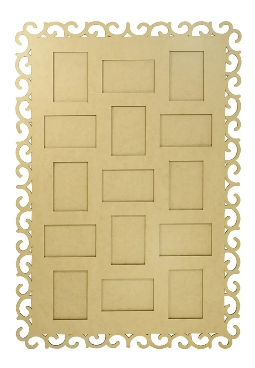 Painel Borda Arabesco Para 15 Fotos 57x87 Madeira Mdf Madeir