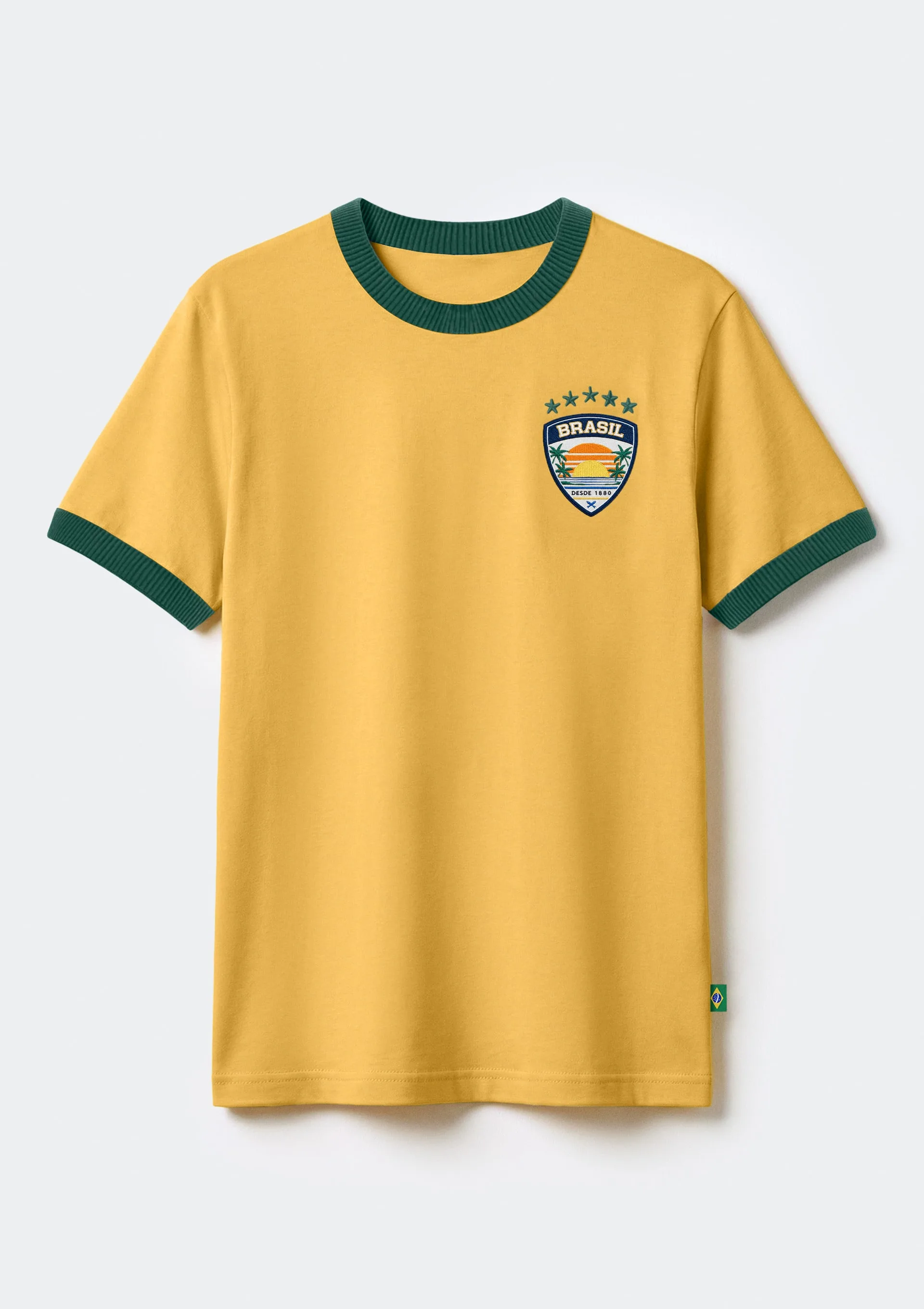 Camiseta Feminina Com Estampa Drop Brasil - Amarelo