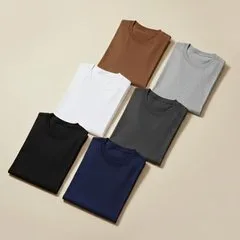 Kit 6 Camiseta Básica Camisa Masculina Algodão Manga Curta