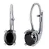 Brinco Trava Prata 925 Black Onix Oval Vintage