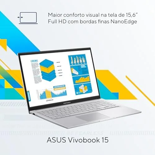 Notebook ASUS Vivobook 15, Intel Core i5, 8 GB, 256 GB SSD W11 Home, 15.6'' FHD, Cool Silver - X1504VA-NJ1738W