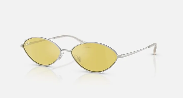 Ray-Ban KAI BIO-BASED Prata|Silver with Amarelo espelhado Ouro Flash|Yellow Mirror Flash Gold Sólido - espelhado|Solid Color - Mirror lens