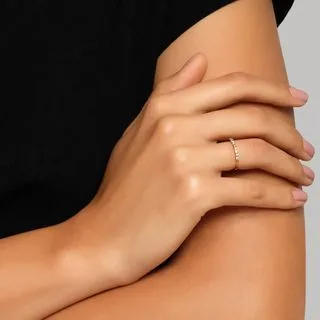 Meia Aliança Eternity em Ouro Rosé 18k com Diamantes Brown