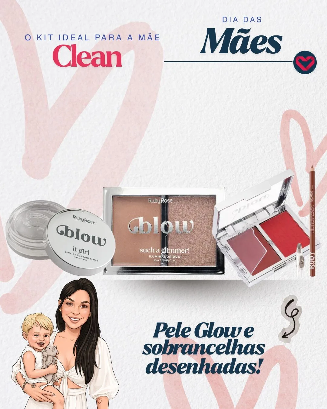 Kit De Maquiagem Mãe Clean