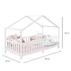 Cama Montessoriana Madeira Maciça Casa Com Estrado Lisan - Branco