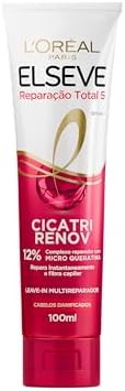 Leave-In L'Oréal Paris Elseve Reparação Total 5 Cicatri Renov, Reparação Instantânea, Desembaraço Imediato, Repara os Danos Fio a Fio, Para Todos os Tipos de Cabelo 100ml