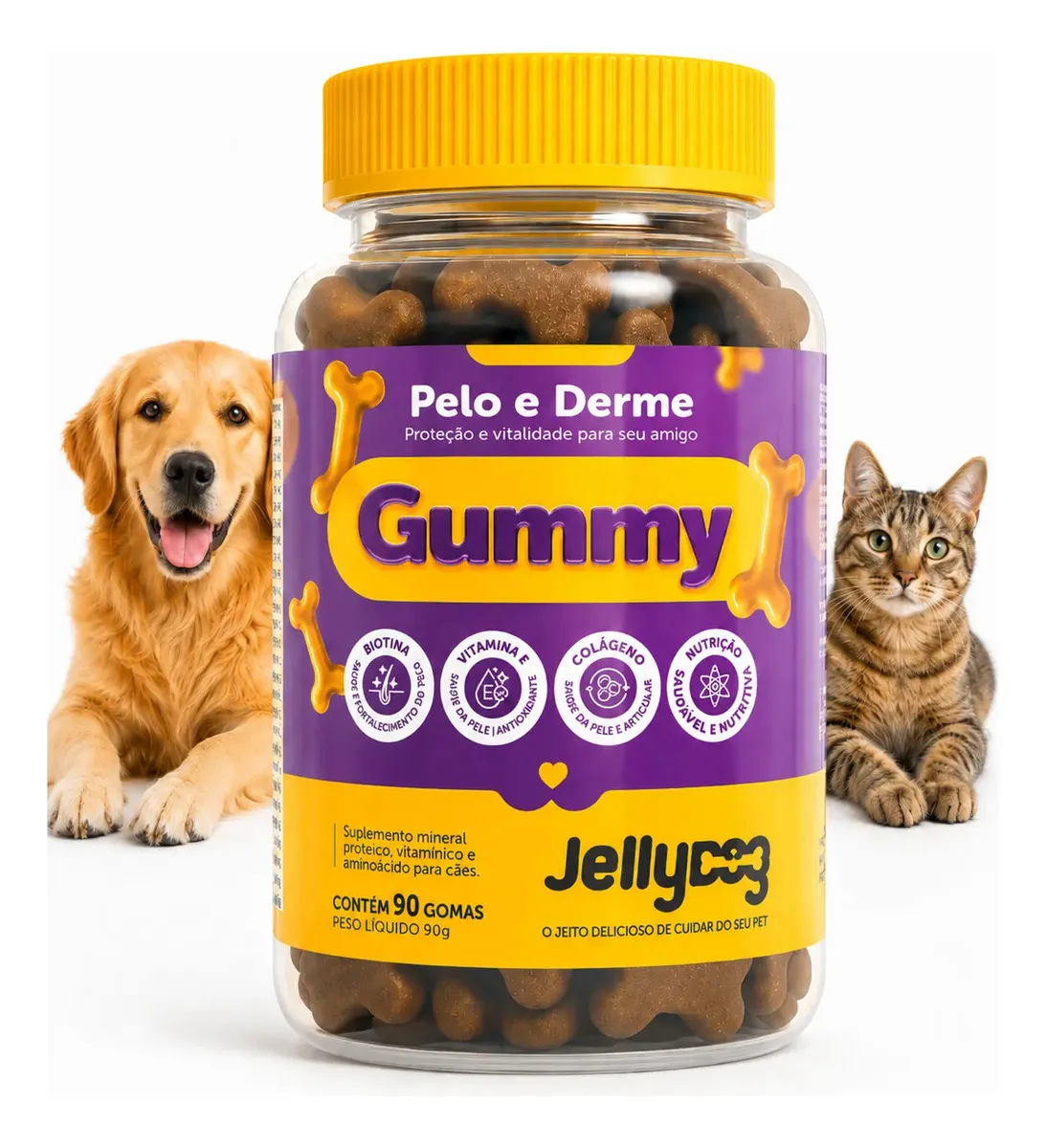 Gummy Dermatológico Reduz Coceira Lambeduras Queda De Pêlo