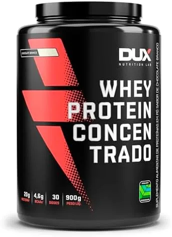Whey Protein Concentrado Pote (900g), Chocolate Branco, Dux Human Health