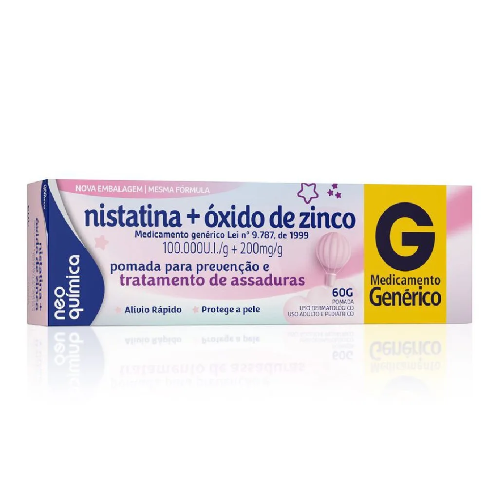 Pomada Para Antiassadura Nistatina 100.000Ui/G + Óxido De Zinco 200Mg/G 60G Neo Química Genérico