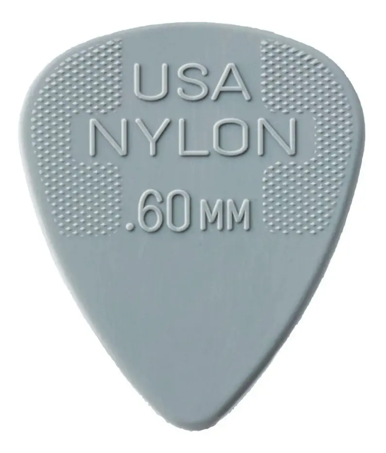 Kit 10 Palhetas Dunlop Nylon 0,60mm Cinza Violão/guitarra