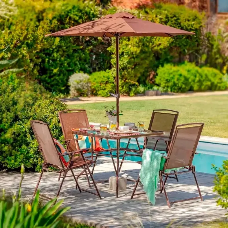 Conjunto Menorca Varanda Quadrado 6 Peças Marrom