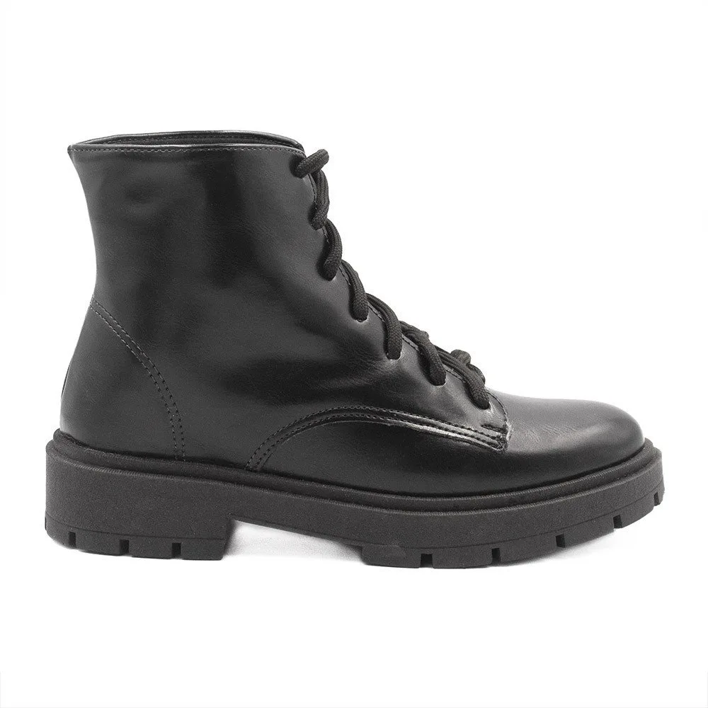 Bota Coturno Zatta Básica Cadarço Raissa Preta