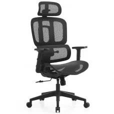 Cadeira de Escritório Dr. Office Business, Preta, Mesh, 2D com 7cm de altura ajustável, Suporta até 120kg
