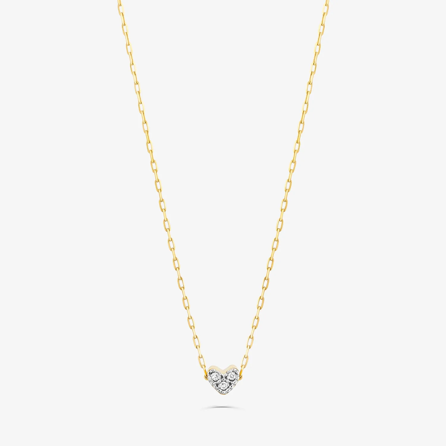 Colar Coração com Diamante em Ouro Amarelo 18k