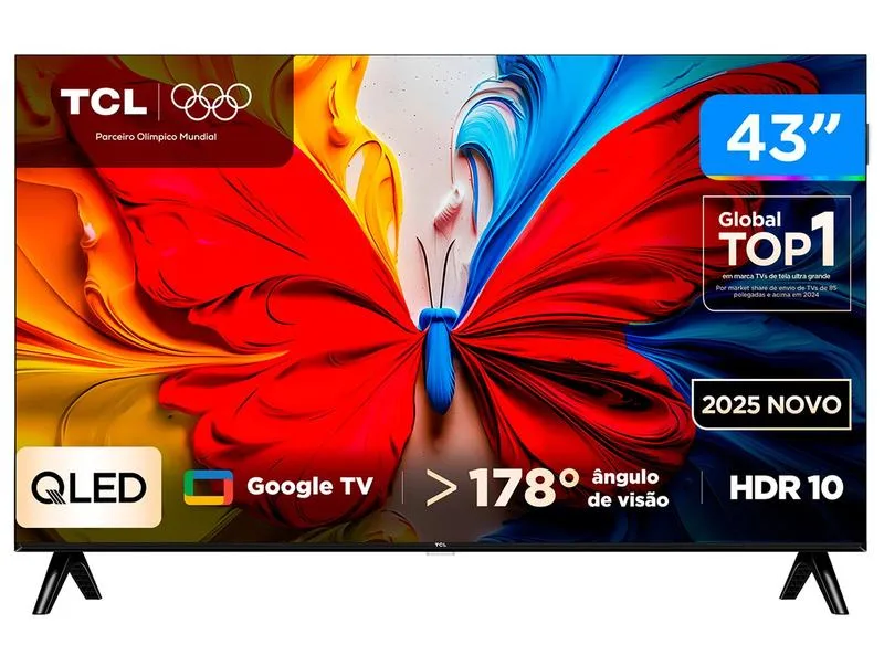 TV 43" TCL Full HD QLED 43S5K Google TV 2 HDMI