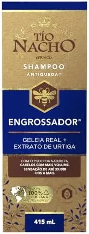 Tío Nacho Shampoo Engrossador Antiqueda para Cabelos Finos com Geleia Real e Capilgross – Mais Volume, Espessura e Fortalecimento Capilar 415ml