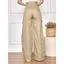 MODAS DOMI  Calça Cargo Wide Leg Feminina Sarja  Modelo Flare Pantalona 113