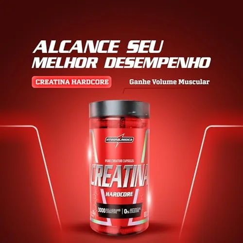 Integralmedica - Creatina em Cápsulas Hardcore - 100% Pura e Monohidratada - 120 Cápsulas