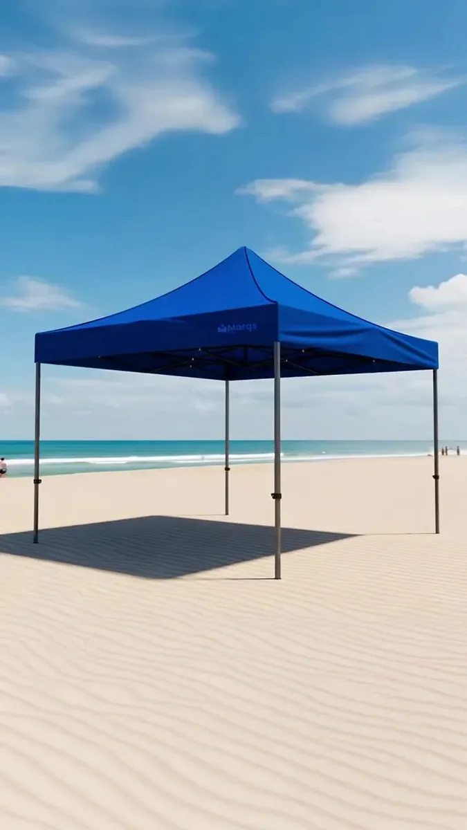 Tenda Gazebo Marqs Dobrável Articulável 3x3 Metros Preto Barraca Sanfonada com Proteção UV Impermeável Resistente Proteção Ao Ar Livre Camping Praia Feira Evento Carro