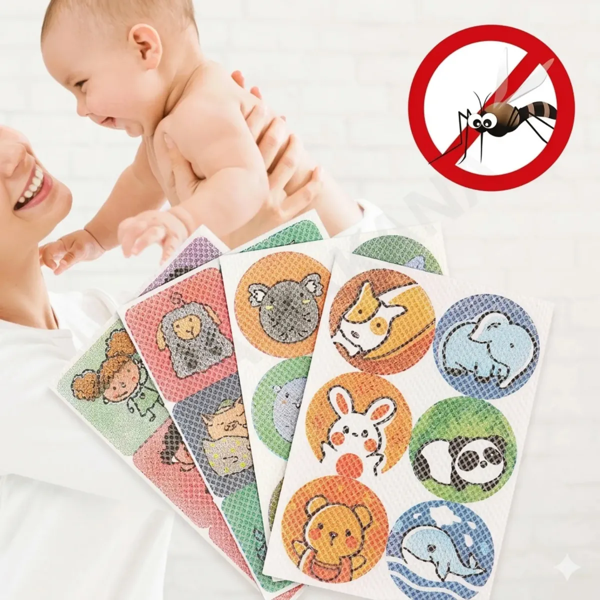 144 Adesivo Repelente Infantil Bebê Sai Dai Mosquito Dengue Pernilongo Muriçocas Proteção 48h Citronela Natural Contra Insetos