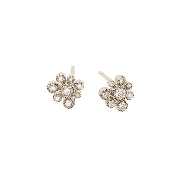 Brincos de Ouro Nobre 18K com diamantes - Flor - MyCollection HStern