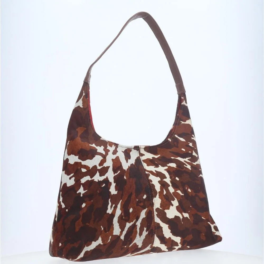 Bolsa Hobo em Couro Estilo Animal Print