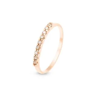 Meia Aliança Eternity em Ouro Rosé 18k com Diamantes Brown