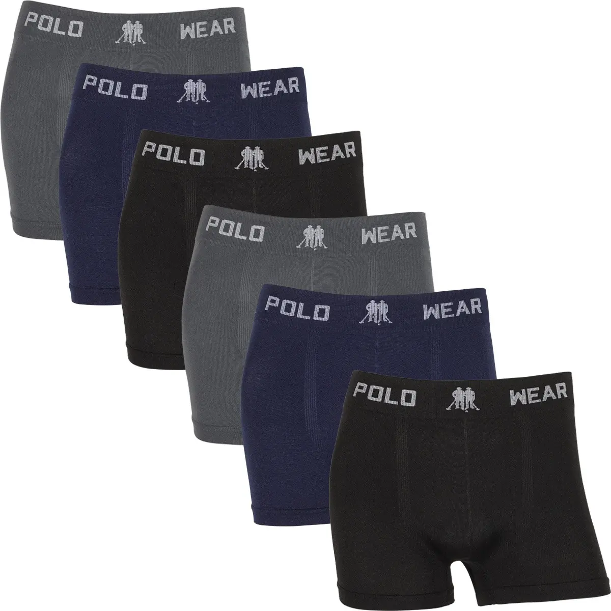 Kit 6 Cuecas Boxer Polo Wear Microfibra Sem Costura Original