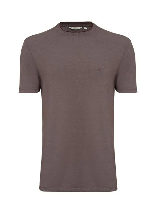Camiseta Slim Fit Mescla Gola Retilinea Masculina Individual