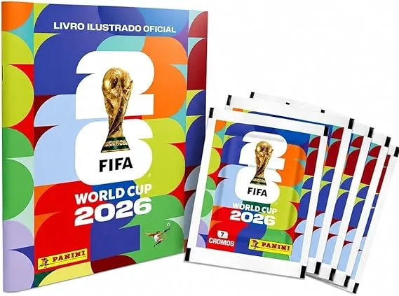 Álbum Copa 2026 Brochura Oficial + 5 Envelopes de Figurinhas