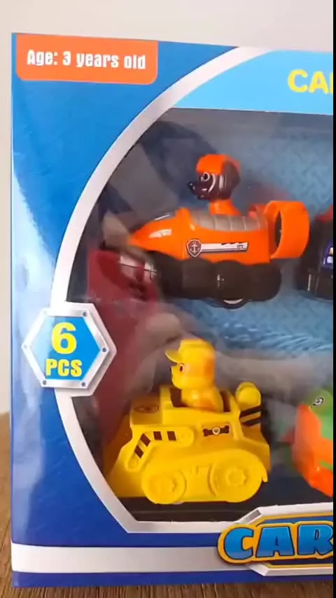 Patrulha Canina Coleção 6 Carrinhos Fricção Brinquedo