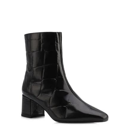 Bota - Couro Maxi Croco Preto