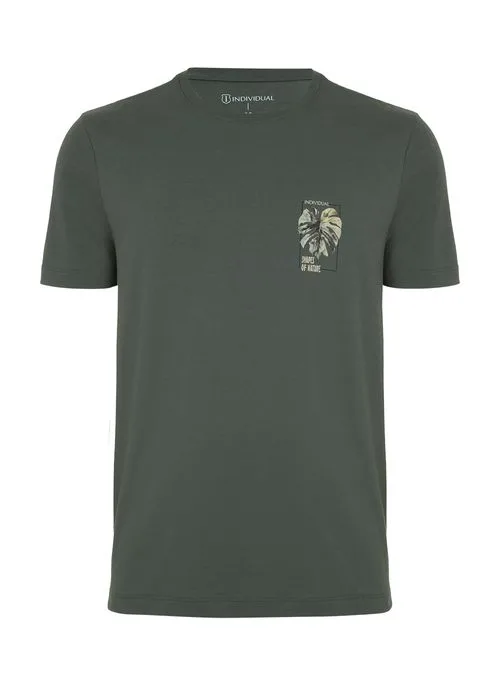 Camiseta Slim Fit Malha Estampada Masculina Individual