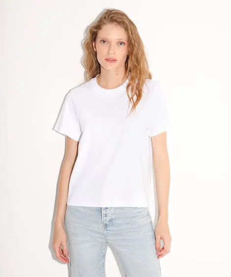 camiseta classic feminina de algodão peruano mindset branca