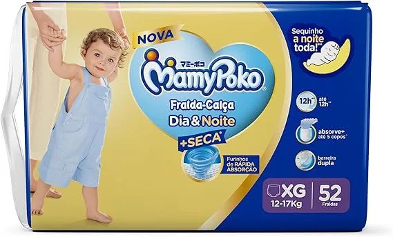 MamyPoko Fralda-Calça Dia&Noite Xg 52 Unidades