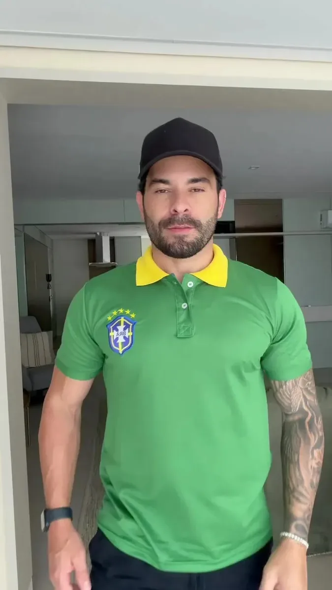 Camisa Gola Polo Do Brasil Selecao Brasileira Premium Hexa
