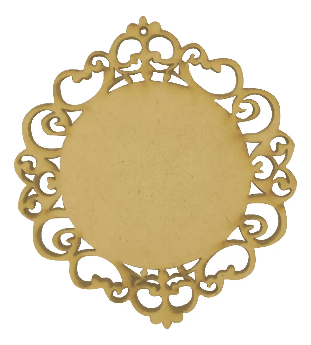 10 Molduras Placa Redonda Trabalhada Lisa Enfeite 5cm Mdf