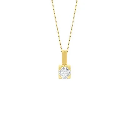 Pingente Solitário Cielo em Ouro Branco 18k com Diamantes de Laboratório 0,28 ct