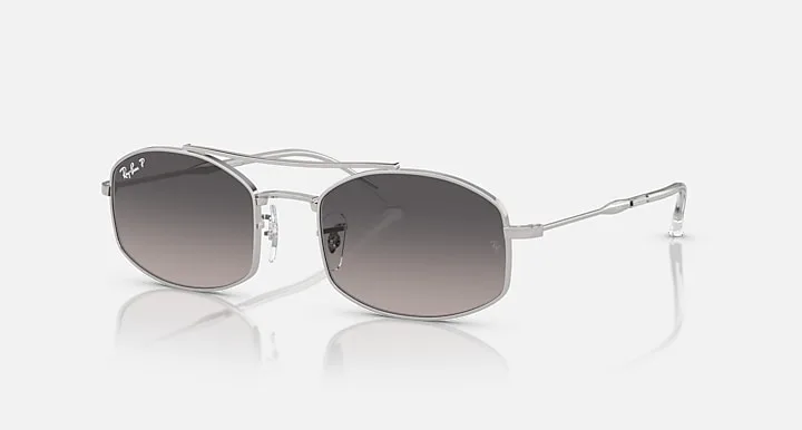 Ray-Ban RB3719 Prata|Silver with Cinza-claro polarizado|Light Grey Polarized Degradê|Gradient lens