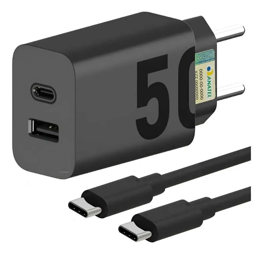 Carregador Turbo 50w Tipo C Para Samsung Motorola Xiaomi LG
