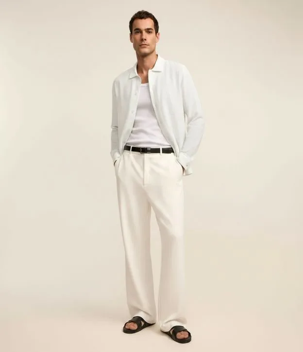Camisa Comfort em Viscose com Textura