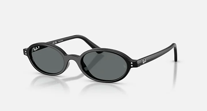 Ray-Ban KHAL BIO-BASED Preto|Black with Cinza-escuro polarizado|Dark Grey Polarized Cor uniforme|Solid Color lens