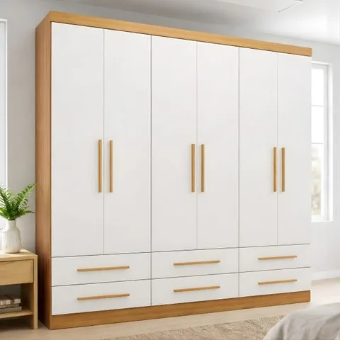 Guarda-roupa Casal 6 Portas 6 Gavetas Majestic