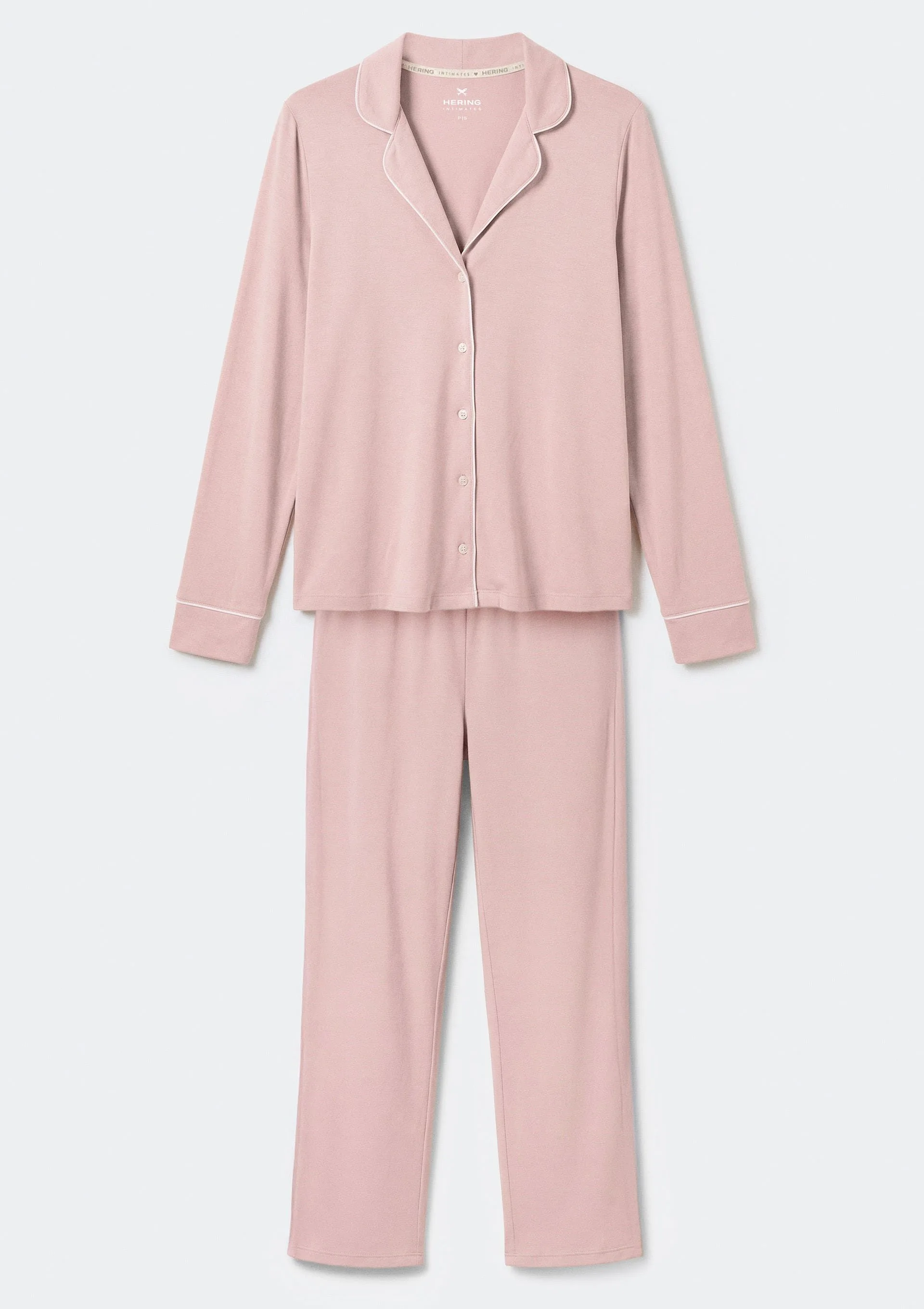Pijama Longo Feminino Com Botões - Rosa