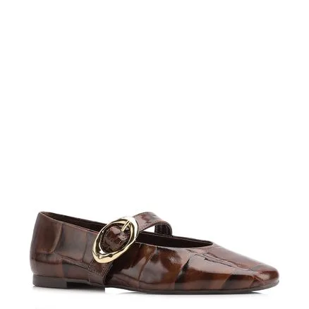 Sapatilha - Couro Maxi Croco Marrom