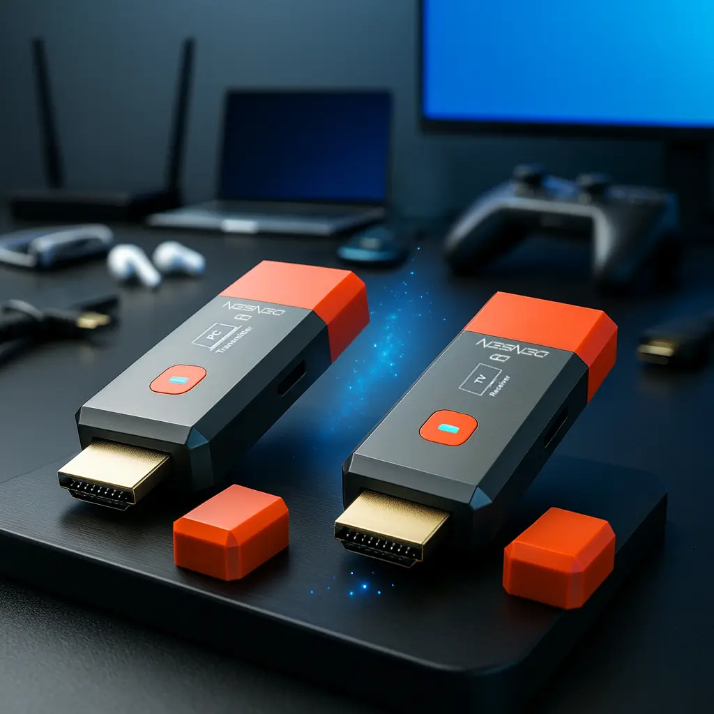 Transmissor Receptor Hdmi Sem Fio Wireless 1080p Full Hd 50m Metros Transmite Espelha Tv Ps5 Video Pc Notebook D Densen