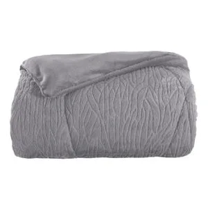 Edredom Queen Plush Peles Cinza Cromo 235x260cm - ED05102202